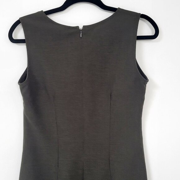 Vintage CDC Caren Desiree Dark Olive Green Sleeveless Sheath Dress Size 6 - Picture 6 of 8